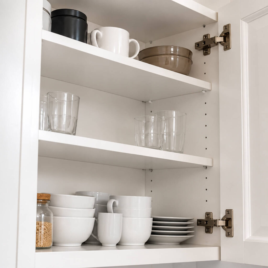 Kitchen cupboards after deep cleaning in Manchester City Centre