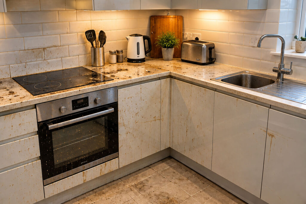 Kitchen before deep cleaning in Sale, Greater Manchester