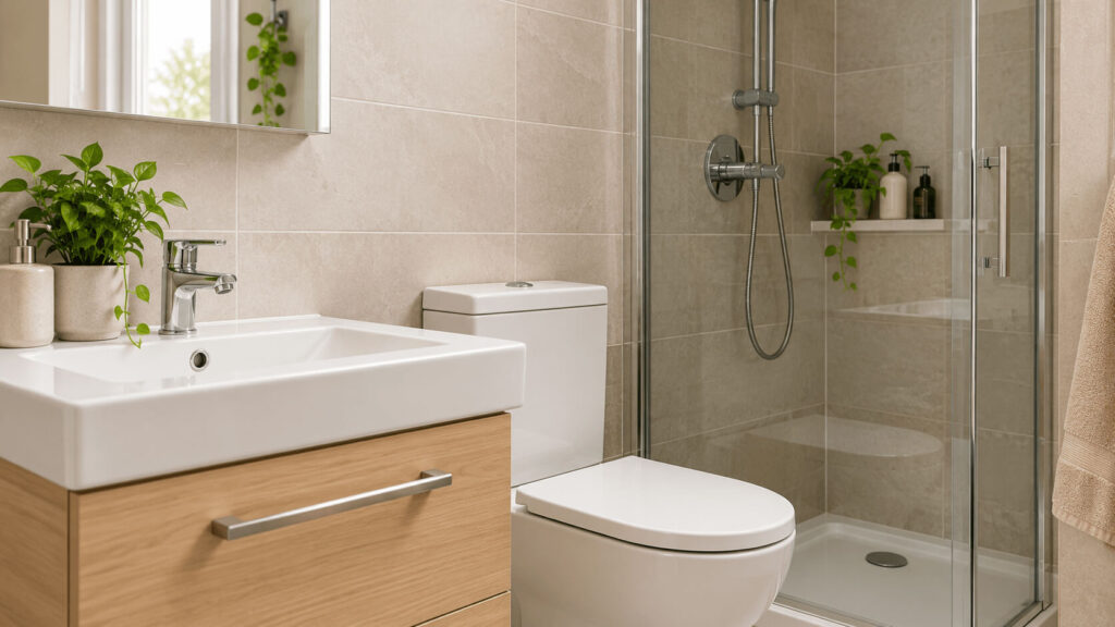 Clean bathroom included in regular home cleaning