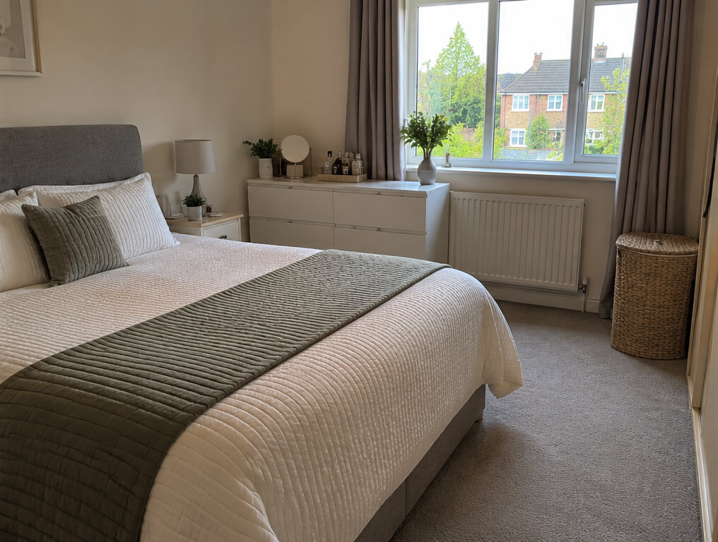 Bedroom after regular cleaning in Chorlton, Manchester