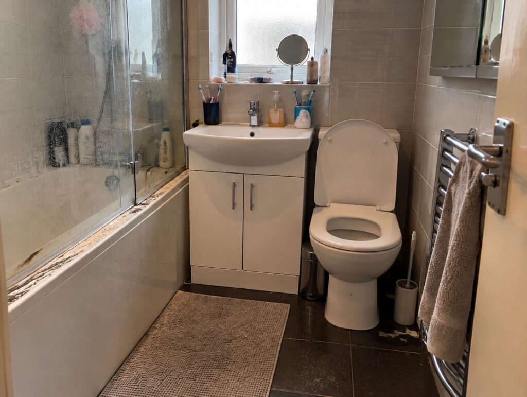 Bathroom before regular cleaning in Trafford, Greater Manchester
