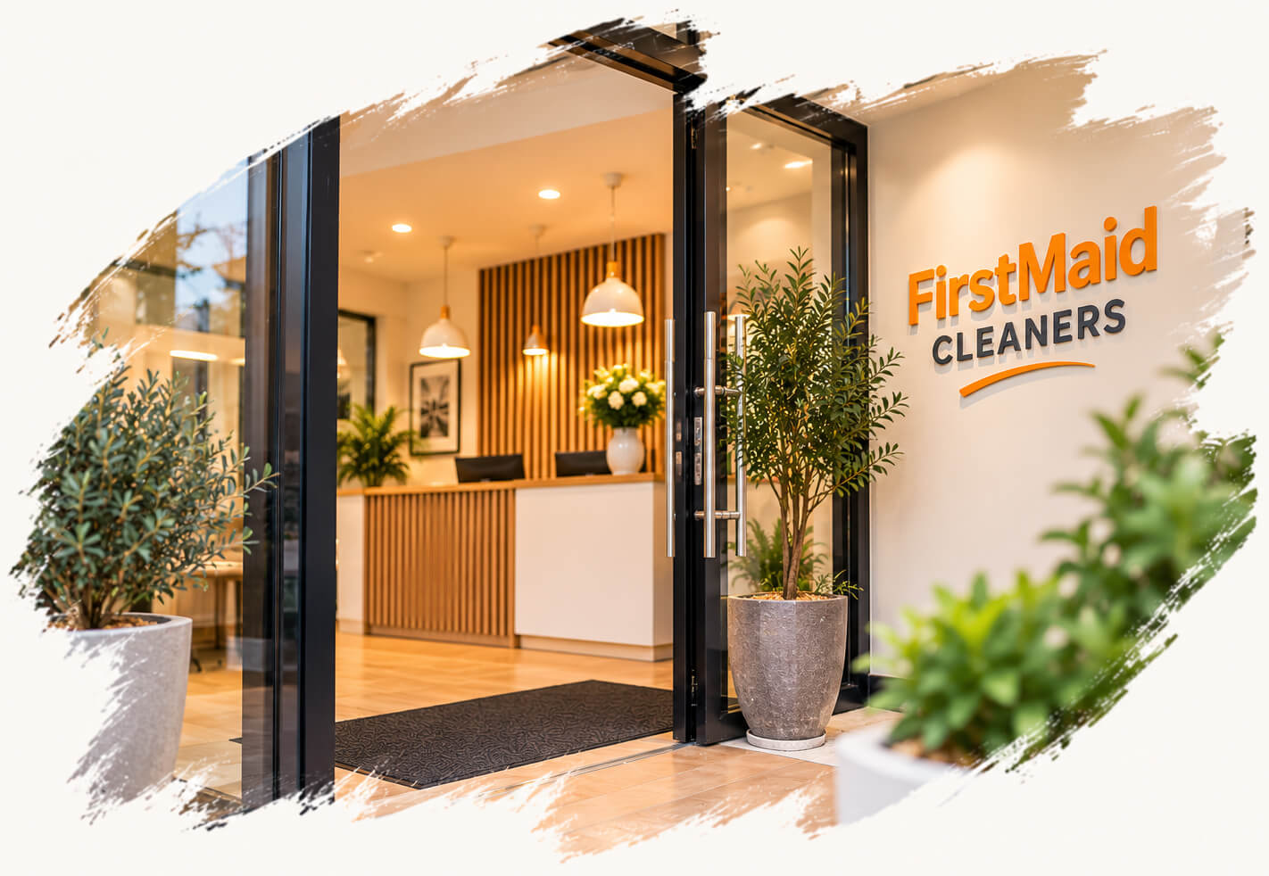 FirstMaid Cleaners office entrance in Manchester
