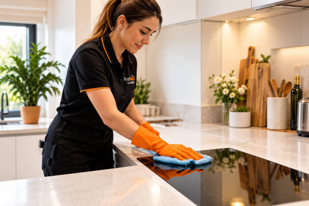 FirstMaid cleaner providing one-off kitchen cleaning in Manchester