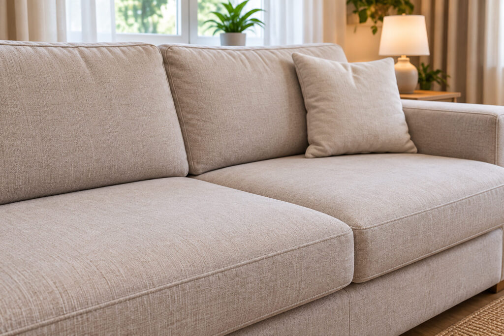 Clean sofa after professional upholstery cleaning in Chorlton, Manchester