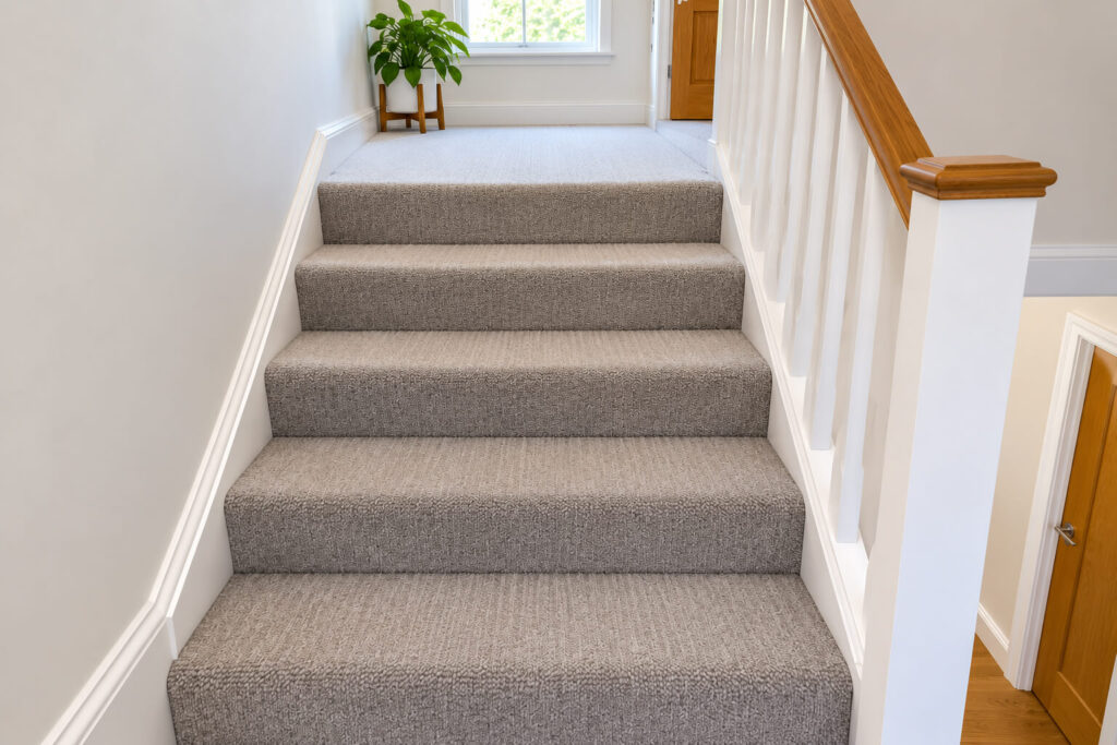Clean staircase carpet after professional cleaning in Chorlton, Manchester